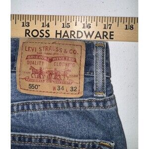 Levis 550 Jeans Mens 34x32 Blue Relaxed Fit Straight Leg Medium Wash Modern